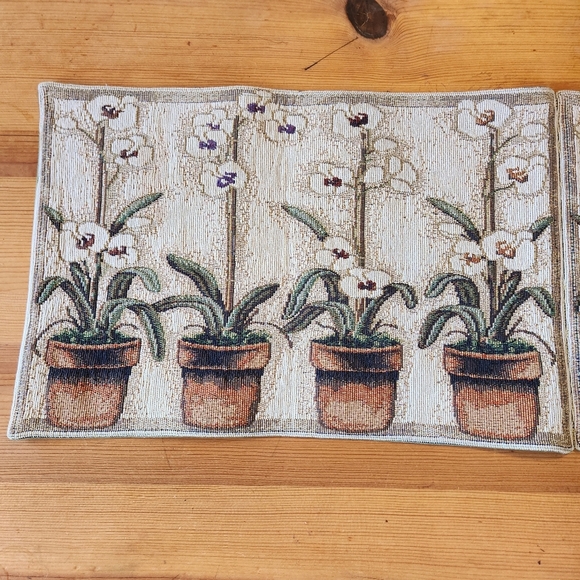 Vintage 90s Plants Placemat Table Runner Linens 1990s Home Decor Boho Bohemian - Picture 2 of 7
